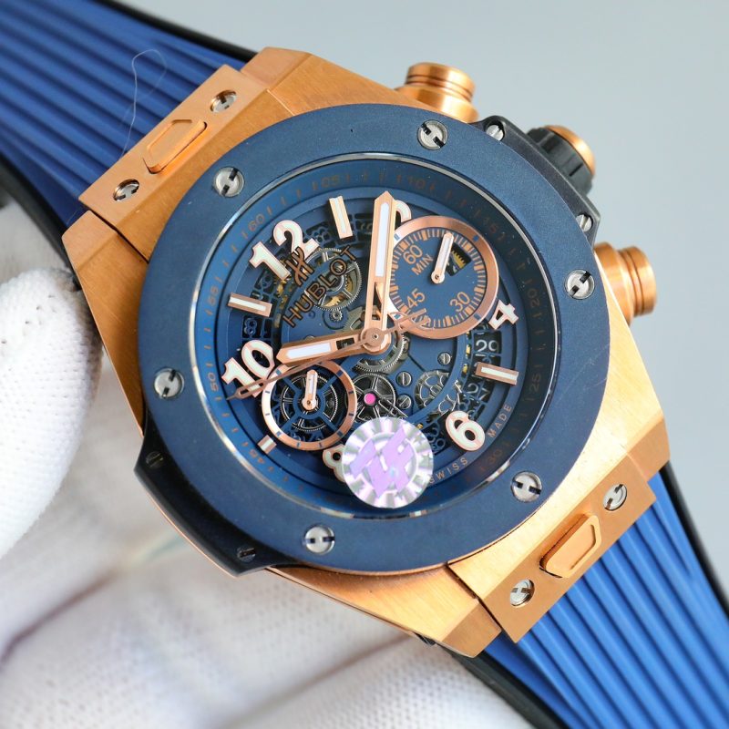 HUBLOT BIG BANG 42MM UNICO KING GOLD BLUE