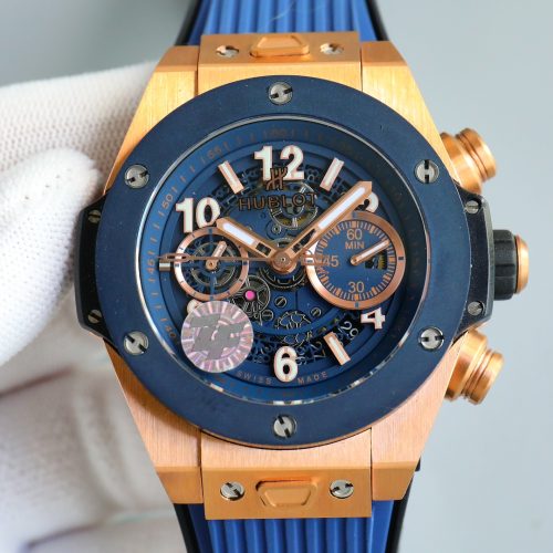 HUBLOT BIG BANG 42MM UNICO KING GOLD BLUE