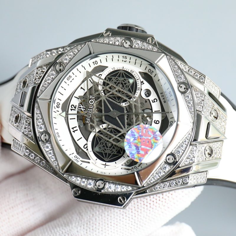 HUBLOT BIG BANG SANG BLEU II TITANIUM WHITE PAVE 45MM