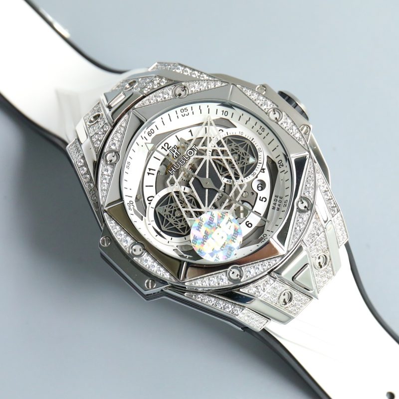 HUBLOT BIG BANG SANG BLEU II TITANIUM WHITE PAVE 45MM