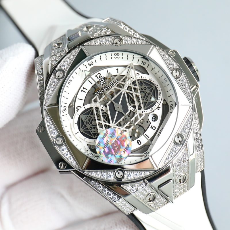 HUBLOT BIG BANG SANG BLEU II TITANIUM WHITE PAVE 45MM