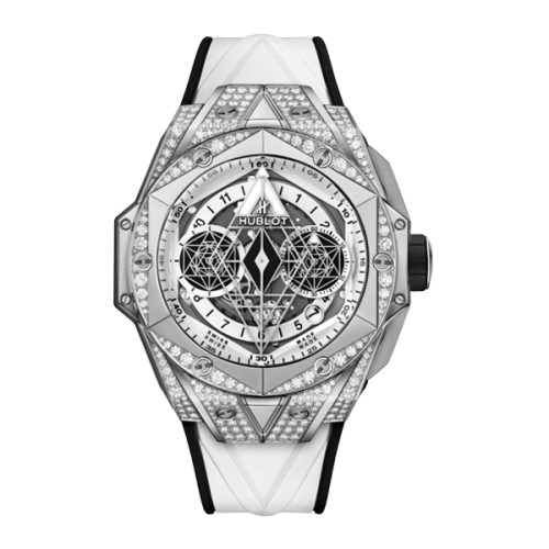 HUBLOT BIG BANG SANG BLEU II TITANIUM WHITE PAVE 45MM