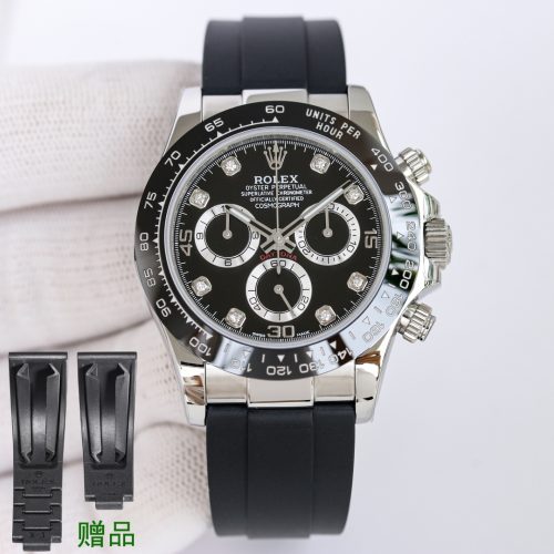 ROLEX COSMOGRAPH DAYTONA BLACK DIAMOND DIAL WATCH
