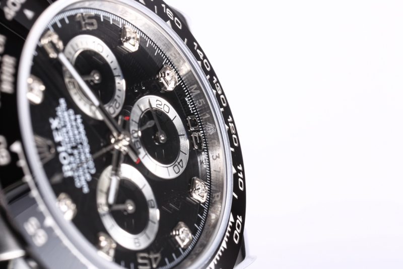 ROLEX COSMOGRAPH DAYTONA BLACK DIAMOND DIAL WATCH