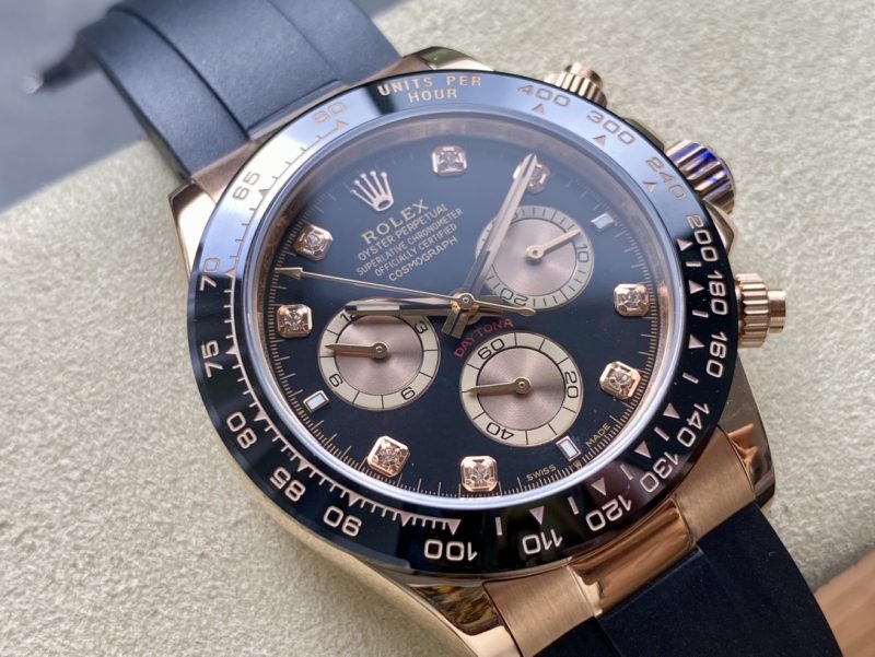 ROLEX COSMOGRAPH DAYTONA DIAMOND EVEROSE GOLD WATCH