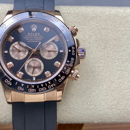 ROLEX COSMOGRAPH DAYTONA DIAMOND EVEROSE GOLD WATCH