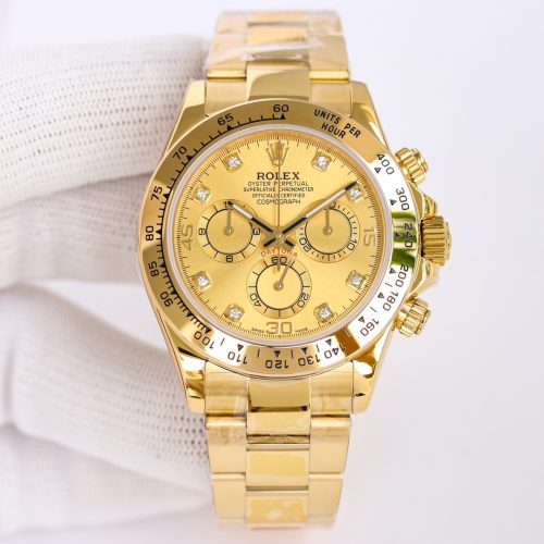 ROLEX COSMOGRAPH DAYTONA DIAMOND OYSTER YELLOW GOLD WATCH