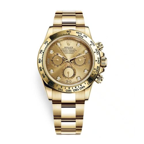 ROLEX COSMOGRAPH DAYTONA DIAMOND OYSTER YELLOW GOLD WATCH