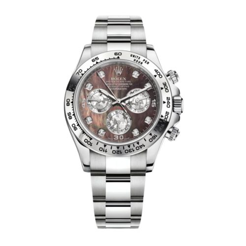 ROLEX COSMOGRAPH DAYTONA DIAMOND WHITE GOLD OYSTER BRACELET WATCH