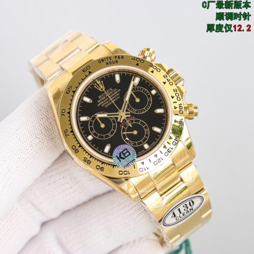 ROLEX COSMOGRAPH DAYTONA YELLOW GOLD BLACK DIAL WATCH