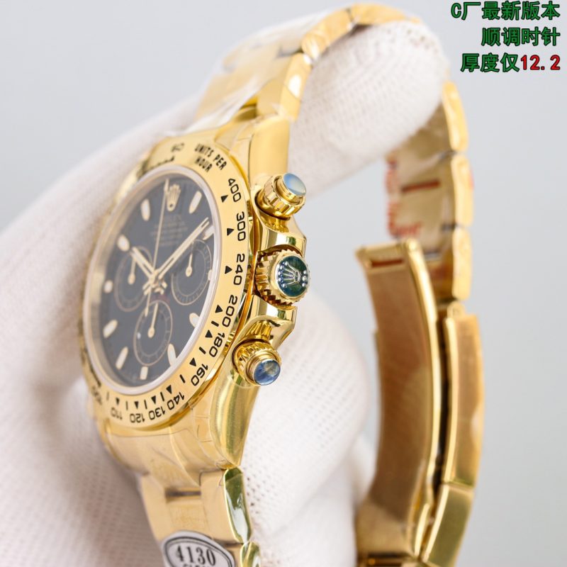 ROLEX COSMOGRAPH DAYTONA YELLOW GOLD BLACK DIAL WATCH