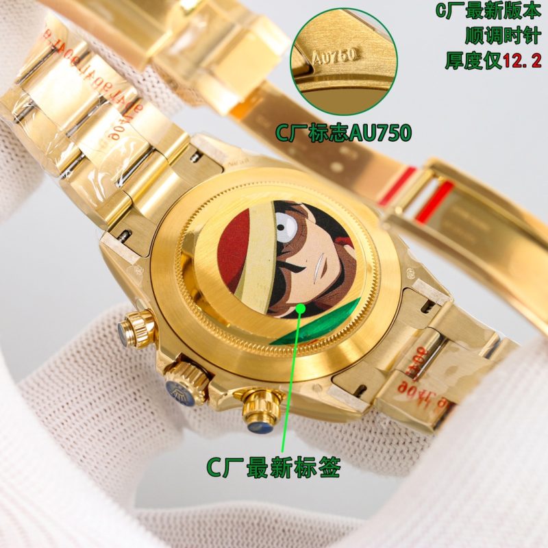 ROLEX COSMOGRAPH DAYTONA YELLOW GOLD GREEN DIAL WATCH