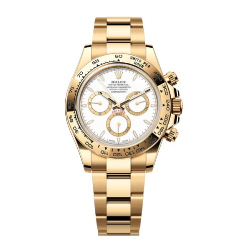 ROLEX COSMOGRAPH DAYTONA YELLOW GOLD WHITE DIAL WATCH