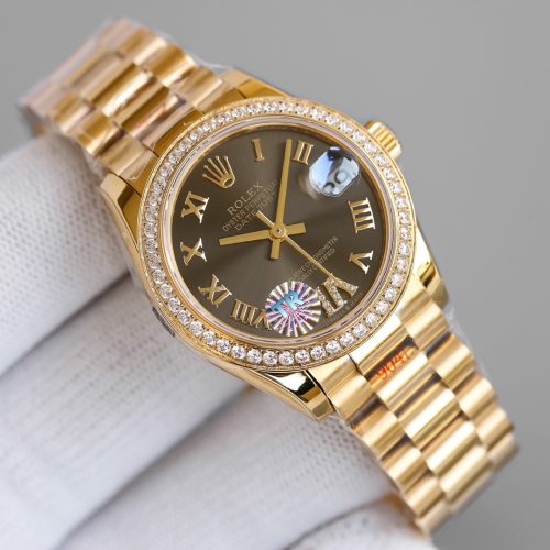 ROLEX DATEJUST 31 DARK GREY DIAL PRESIDENT BRACELET WATCH