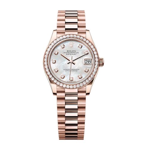 ROLEX DATEJUST 31 EVEROSE GOLD AND DIAMONDS WATCH