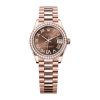 ROLEX DATEJUST 31 EVEROSE GOLD AND DIAMONDS WATCH