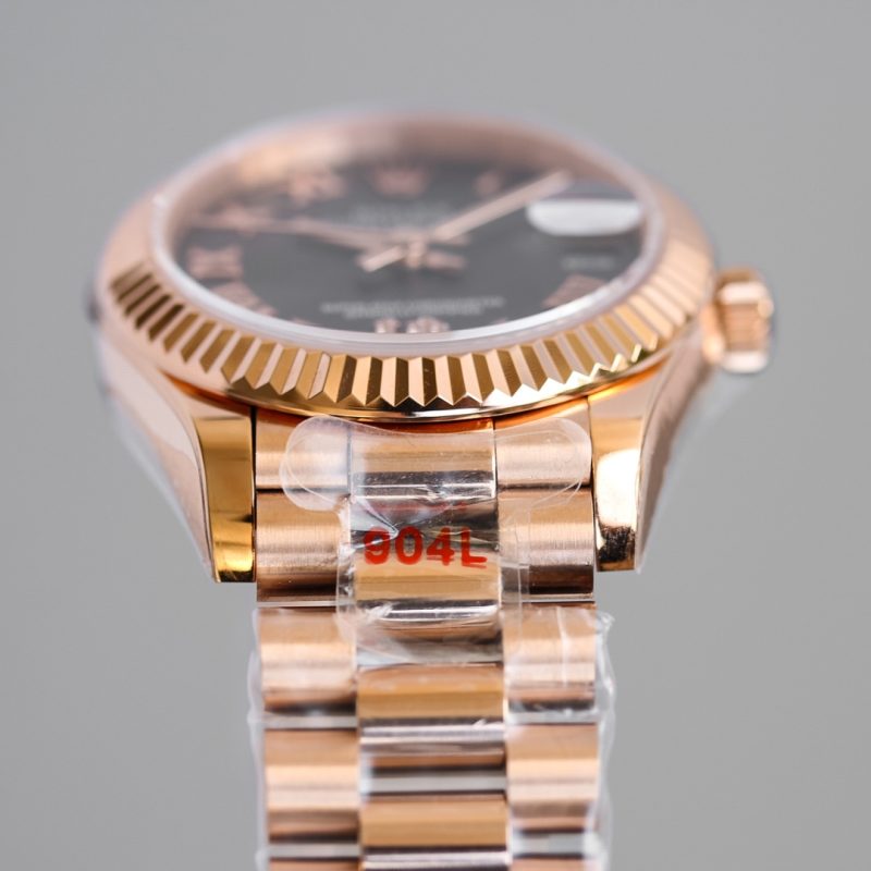 ROLEX DATEJUST 31 OYSTERSTEEL EVEROSE GOLD WATCH