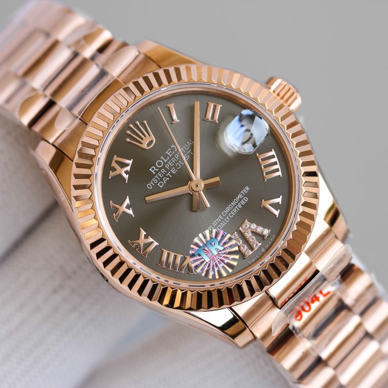 ROLEX DATEJUST 31 OYSTERSTEEL EVEROSE GOLD WATCH