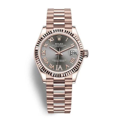 ROLEX DATEJUST 31 OYSTERSTEEL EVEROSE GOLD WATCH