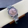 ROLEX DATEJUST 36 STEEL AND WHITE GOLD PINK DIAMOND PAVE ROMAN DIAL WATCH
