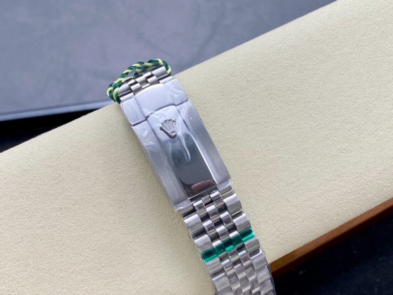 ROLEX DATEJUST 36 STEEL AND WHITE GOLD PINK DIAMOND PAVE ROMAN DIAL WATCH