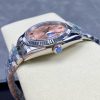 ROLEX DATEJUST 36 STEEL AND WHITE GOLD PINK DIAMOND PAVE ROMAN DIAL WATCH