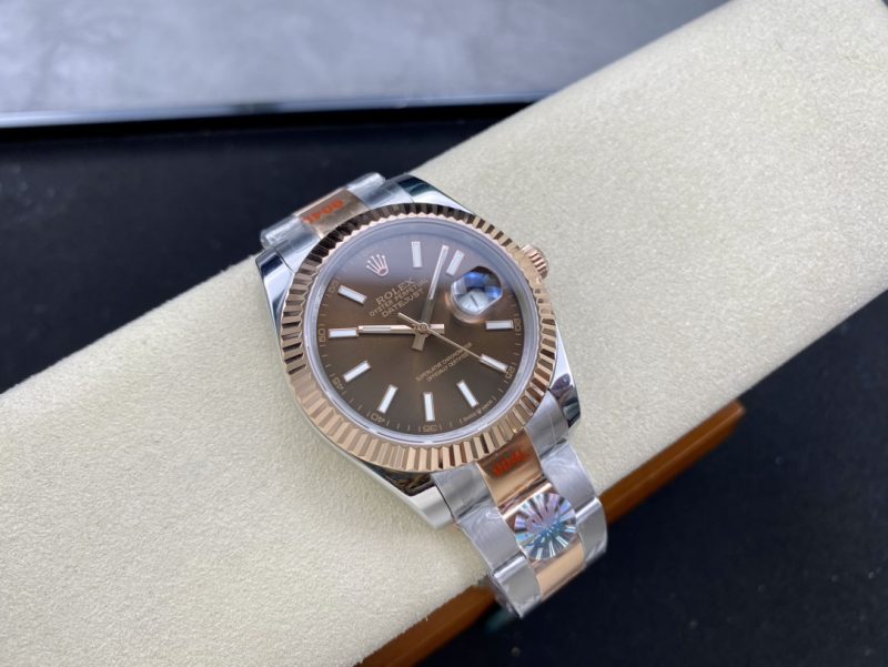 ROLEX DATEJUST 41 STEEL AND EVEROSE GOLD CHOCOLATE DIAL DIAL WATCH