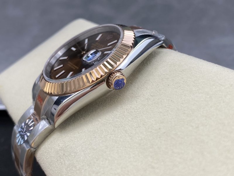 ROLEX DATEJUST 41 STEEL AND EVEROSE GOLD CHOCOLATE DIAL DIAL WATCH