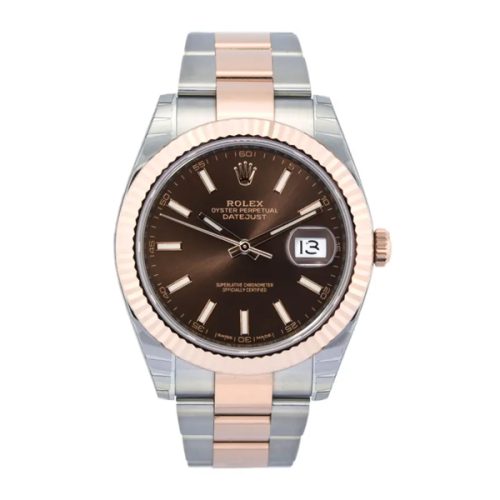 ROLEX DATEJUST 41 STEEL AND EVEROSE GOLD CHOCOLATE DIAL DIAL WATCH