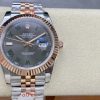 ROLEX DATEJUST 41MM SLATE GREY WIMBLEDON ROMAN DIAL WATCH