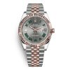 ROLEX DATEJUST 41MM SLATE GREY WIMBLEDON ROMAN DIAL WATCH