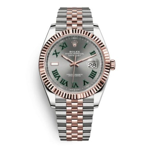 ROLEX DATEJUST 41MM SLATE GREY WIMBLEDON ROMAN DIAL WATCH