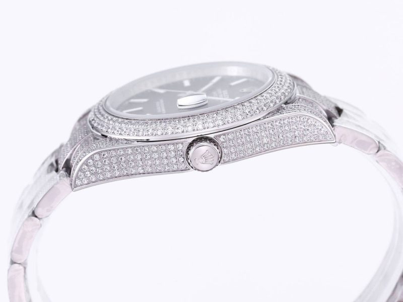 ROLEX DATEJUST 41MM ICED OUT DIAMONDS WATCH