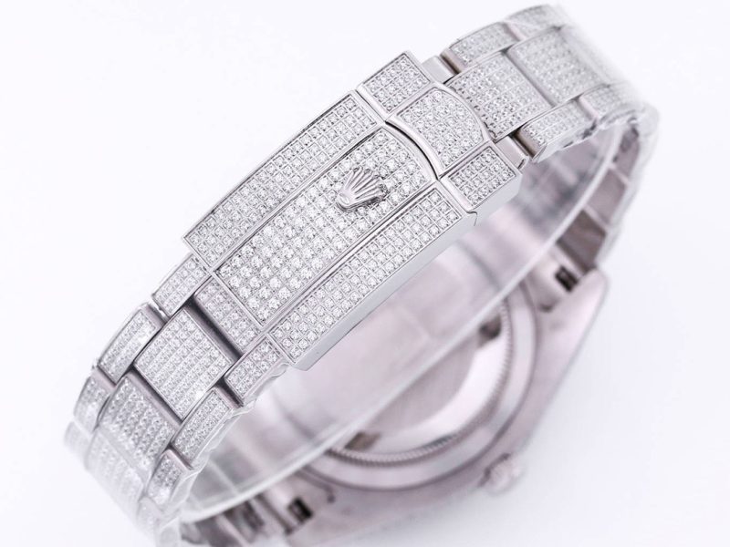 ROLEX DATEJUST 41MM ICED OUT DIAMONDS WATCH