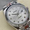 ROLEX DATEJUST MIDSIZE STEEL WHITE GOLD DIAMOND WATCH