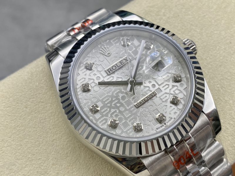 ROLEX DATEJUST MIDSIZE STEEL WHITE GOLD DIAMOND WATCH