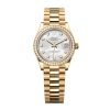ROLEX DATEJUST OYSTER YELLOW GOLD AND DIAMONDS WATCH