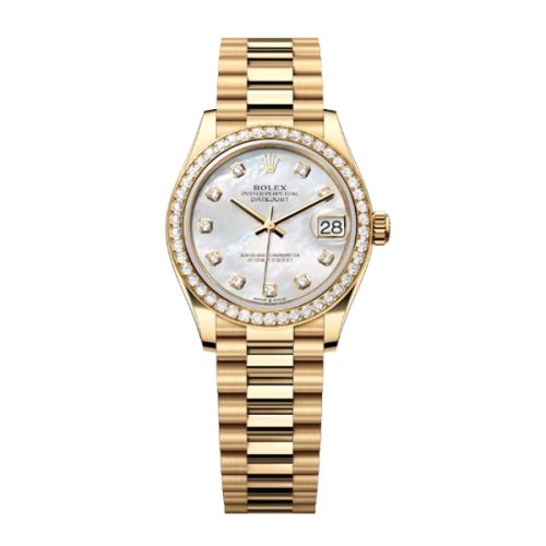 ROLEX DATEJUST OYSTER YELLOW GOLD AND DIAMONDS WATCH