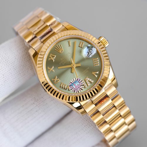 ROLEX DATEJUST OYSTER YELLOW GOLD WATCH