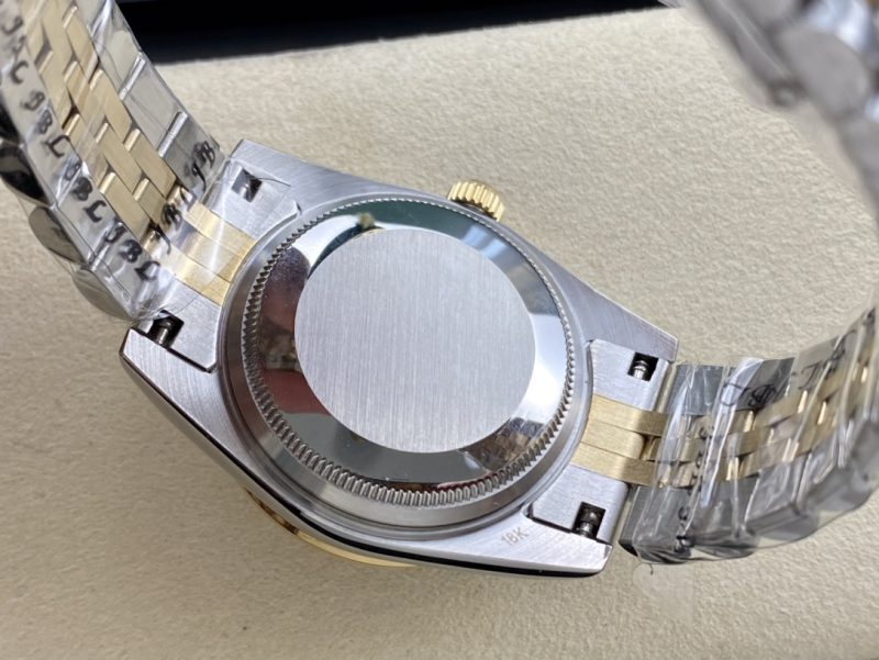 ROLEX DATEJUST STEEL AND YELLOW GOLD DIAMOND OLIVE GREEN DIAL WATCH