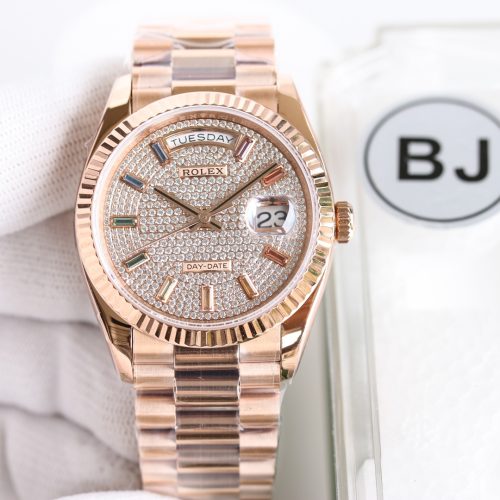 ROLEX DAY-DATE 36MM EVEROSE GOLD RAINBOW WATCH