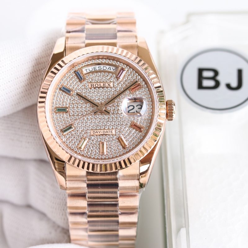 ROLEX DAY-DATE 36MM EVEROSE GOLD RAINBOW WATCH