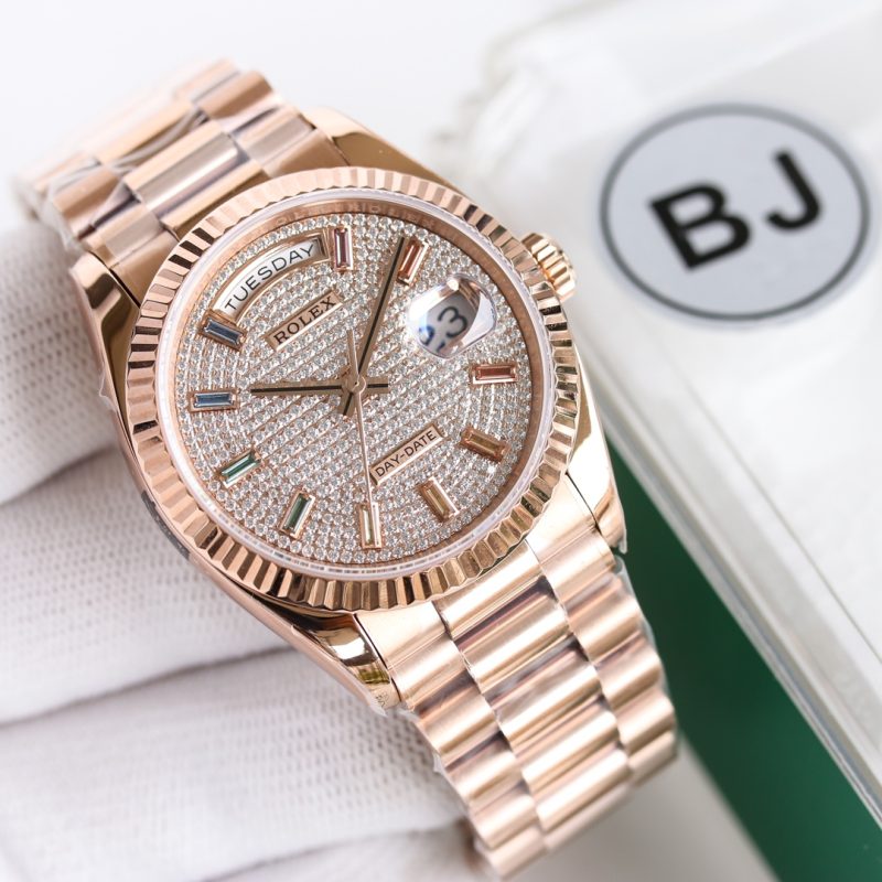 ROLEX DAY-DATE 36MM EVEROSE GOLD RAINBOW WATCH