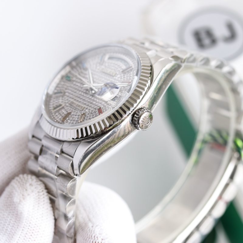 ROLEX DAY-DATE 36MM WHITE GOLD RAINBOW WATCH