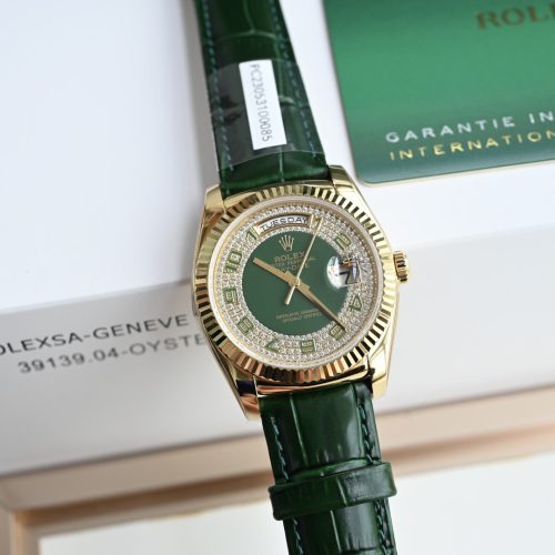 ROLEX DAY-DATE 36MM YELLOW GOLD FLUTED BEZEL MIDSIZE WATCH