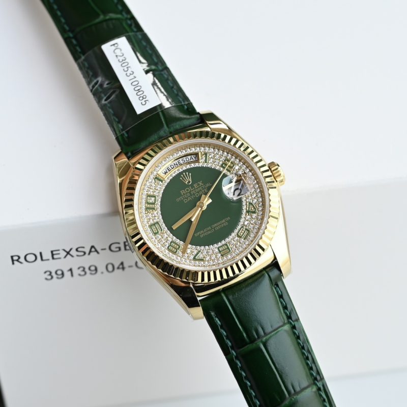 ROLEX DAY-DATE 36MM YELLOW GOLD FLUTED BEZEL MIDSIZE WATCH