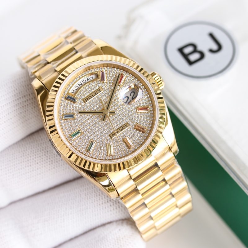 ROLEX DAY-DATE 36MM YELLOW GOLD RAINBOW WATCH