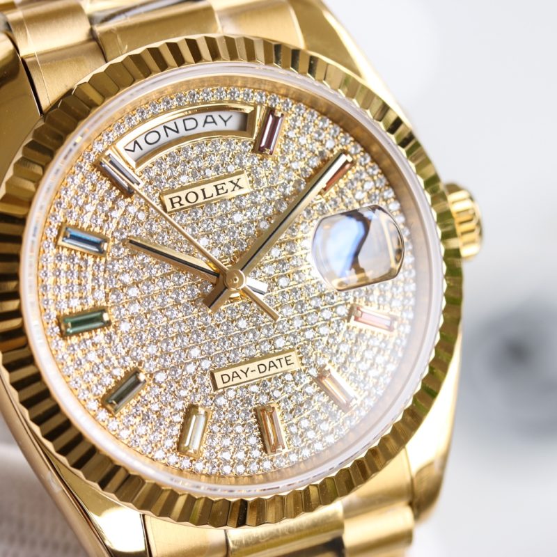 ROLEX DAY-DATE 36MM YELLOW GOLD RAINBOW WATCH