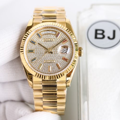 ROLEX DAY-DATE 36MM YELLOW GOLD RAINBOW WATCH