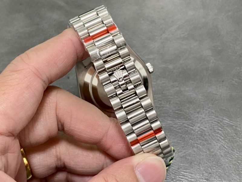 ROLEX DAY-DATE 40MM PLATINUM ICE BLUE BAGUETTE WATCH